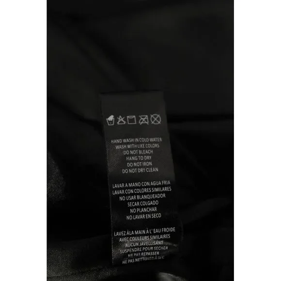 Bebe Women Biker Motorcycle Jacket Black PU Collared Button Long Sleeve Size S - Picture 6 of 7